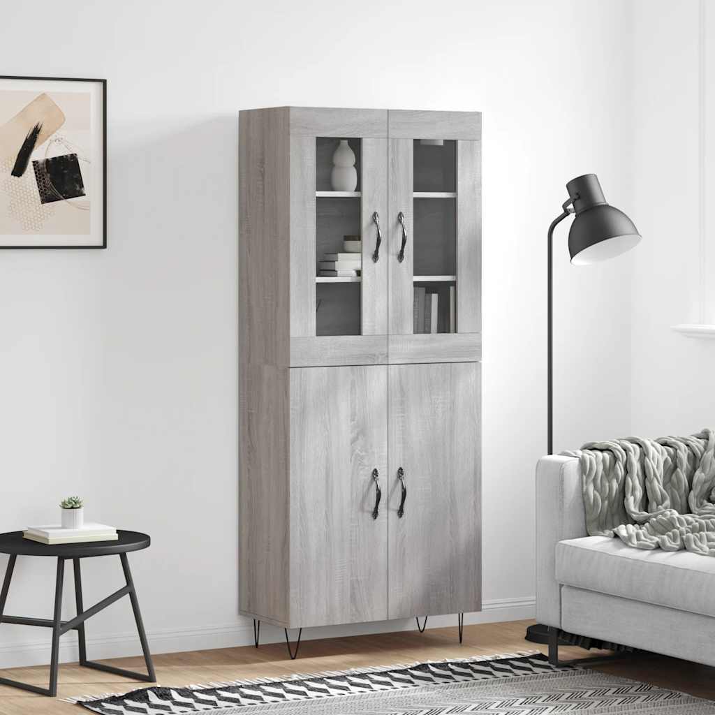 Ντουλάπι Γκρι Sonoma 69,5 x 34 x 180 εκ. Επεξεργασμένο Ξύλο - Pakobazaar