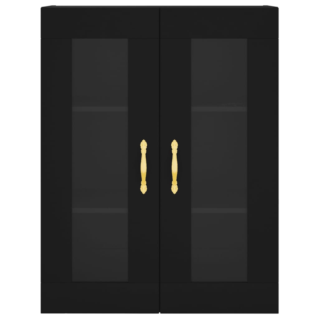 Ντουλάπι Μαύρο 69,5x34x180 εκ. από Επεξεργασμένο Ξύλο