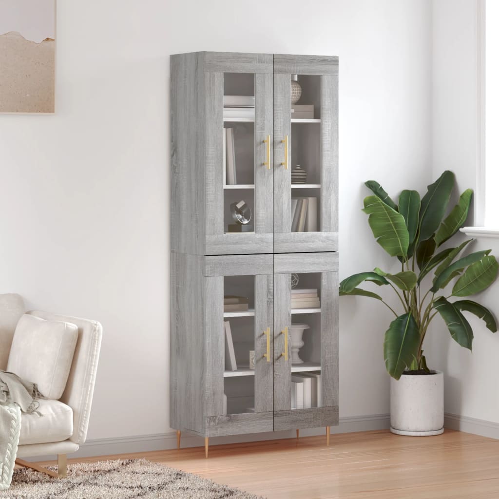 Ντουλάπι Γκρι Sonoma 69,5 x 34 x 180 εκ. Επεξεργασμένο Ξύλο - Pakobazaar