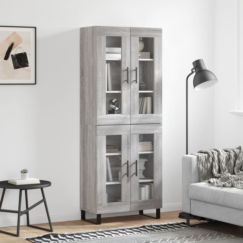 Ντουλάπι Γκρι Sonoma 69,5 x 34 x 180 εκ. Επεξεργασμένο Ξύλο - Pakobazaar