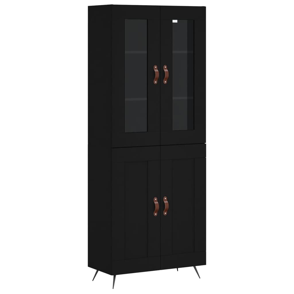Ντουλάπι Μαύρο 69,5x34x180 εκ. από Επεξεργασμένο Ξύλο