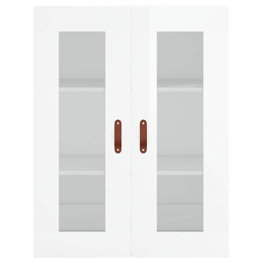 Ντουλάπι Γυαλιστερό Λευκό 69,5x34x180 εκ. Επεξεργασμένο Ξύλο