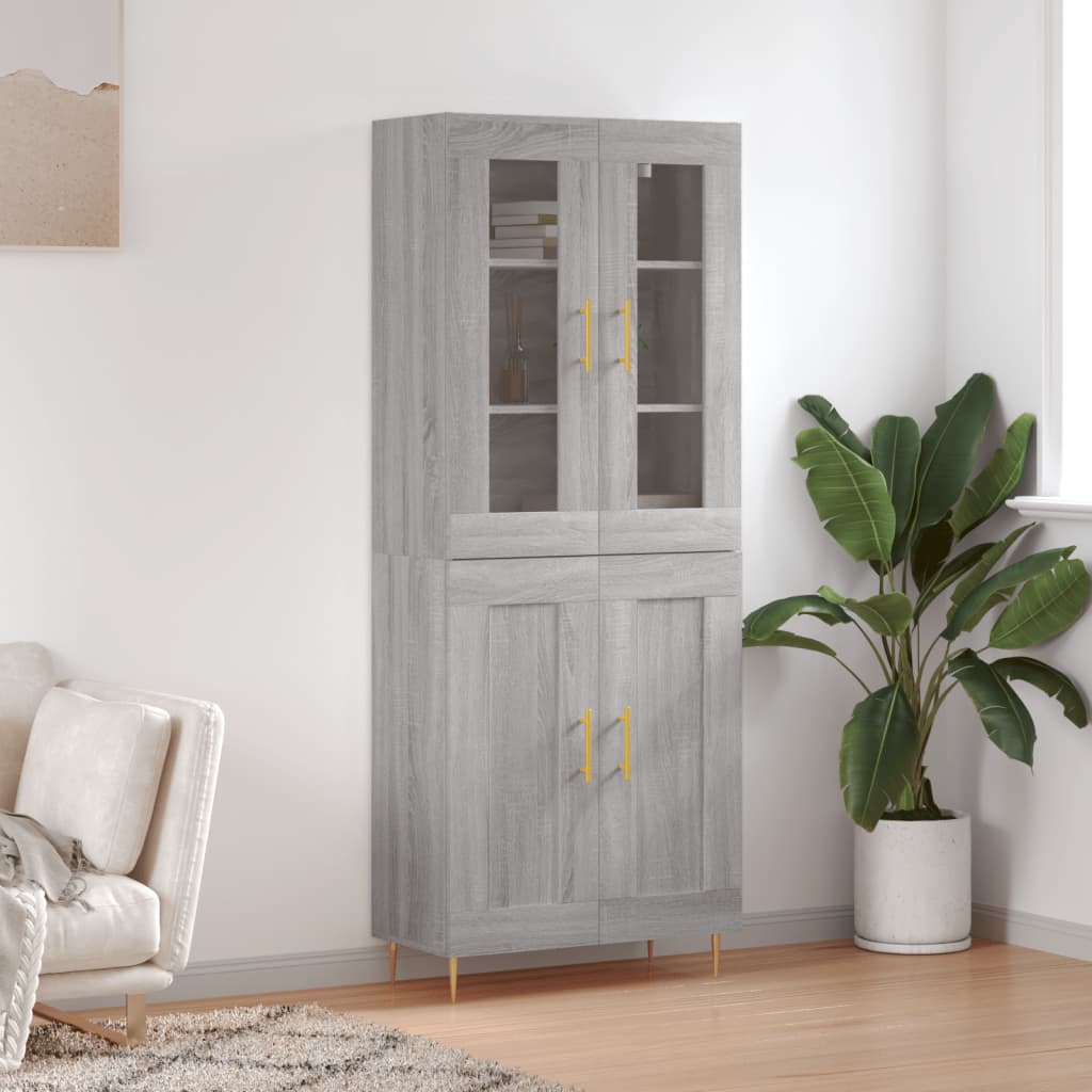 Ντουλάπι Γκρι Sonoma 69,5 x 34 x 180 εκ. Επεξεργασμένο Ξύλο