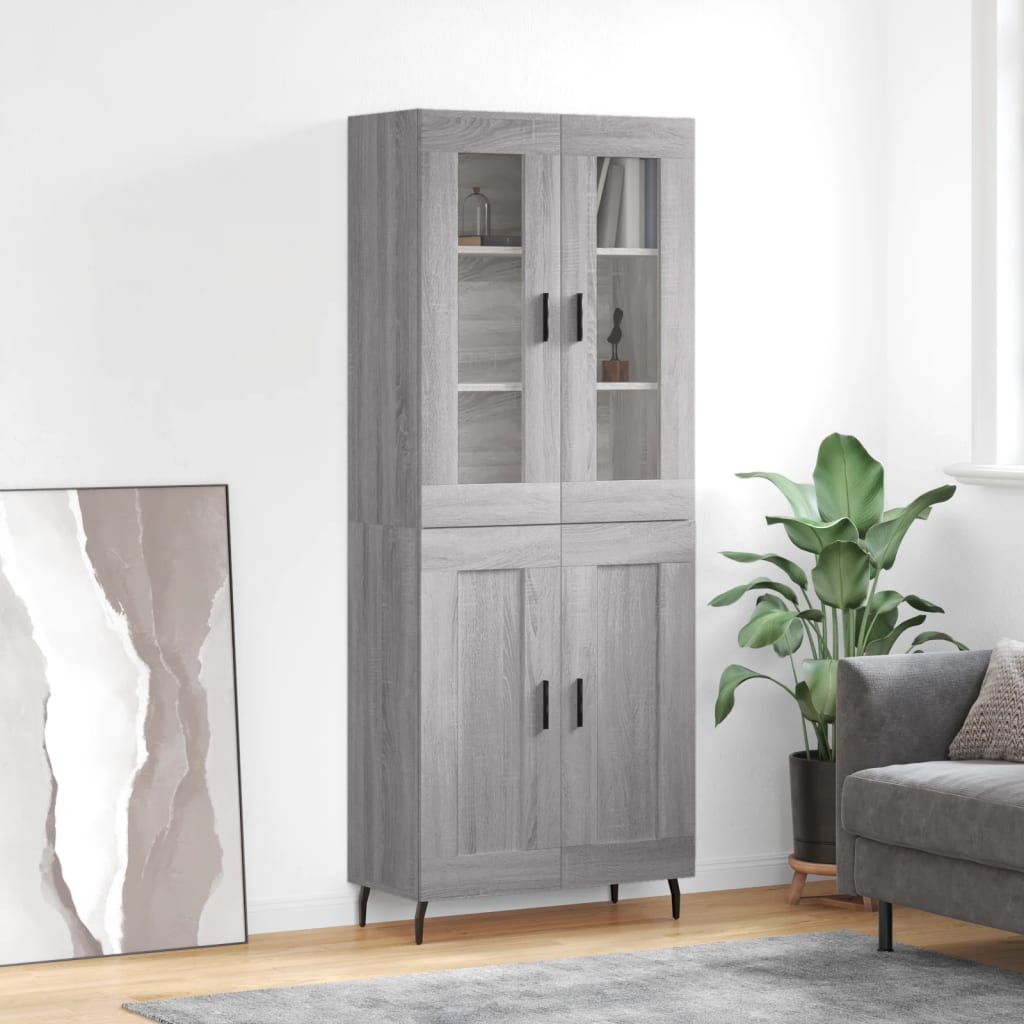 Ντουλάπι Γκρι Sonoma 69,5 x 34 x 180 εκ. Επεξεργασμένο Ξύλο - Pakobazaar