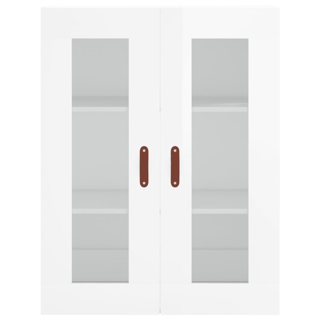Ντουλάπι Γυαλιστερό Λευκό 69,5x34x180 εκ. Επεξεργασμένο Ξύλο