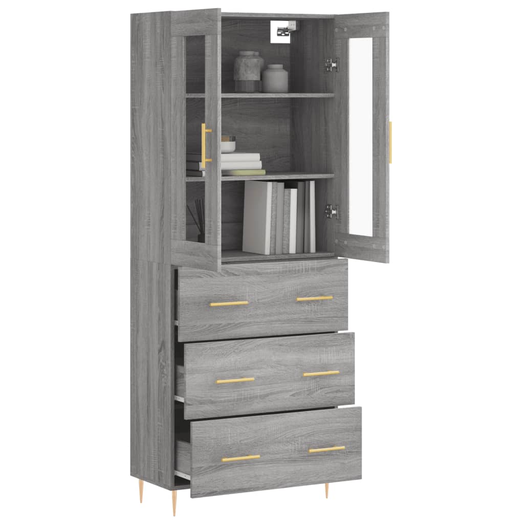 Ντουλάπι Γκρι Sonoma 69,5 x 34 x 180 εκ. Επεξεργασμένο Ξύλο