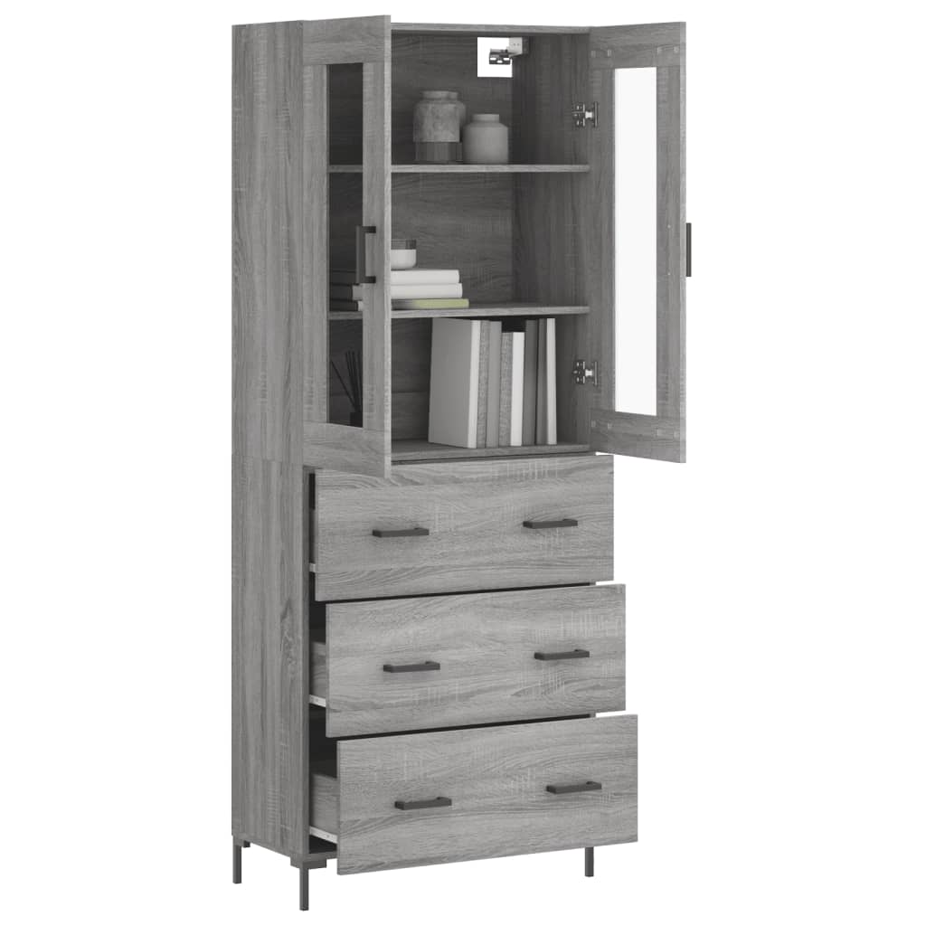 Ντουλάπι Γκρι Sonoma 69,5 x 34 x 180 εκ. Επεξεργασμένο Ξύλο