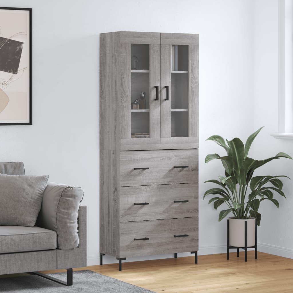 Ντουλάπι Γκρι Sonoma 69,5 x 34 x 180 εκ. Επεξεργασμένο Ξύλο
