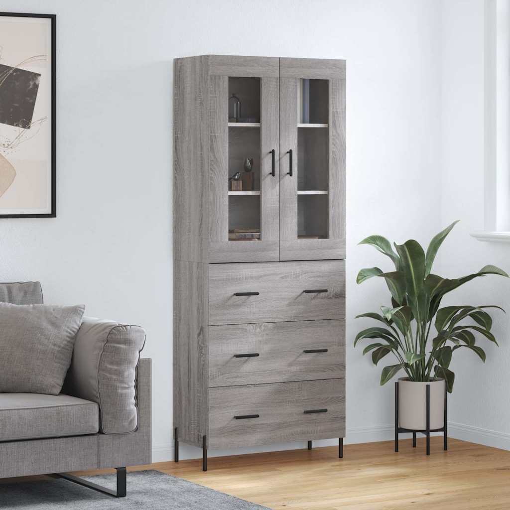 Ντουλάπι Γκρι Sonoma 69,5 x 34 x 180 εκ. Επεξεργασμένο Ξύλο
