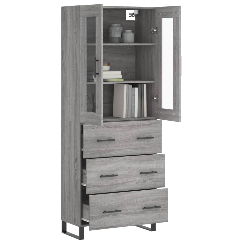 Ντουλάπι Γκρι Sonoma 69,5 x 34 x 180 εκ. Επεξεργασμένο Ξύλο - Pakobazaar