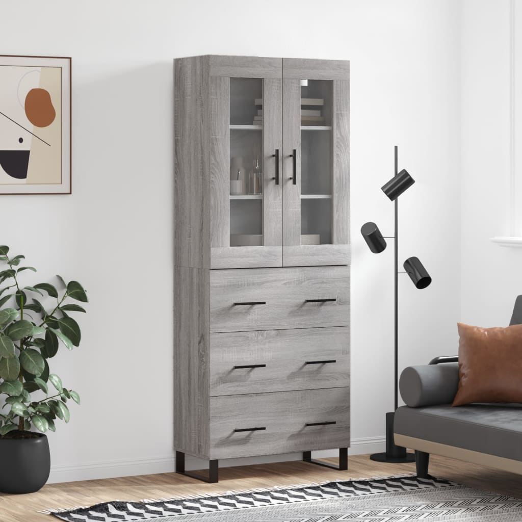 Ντουλάπι Γκρι Sonoma 69,5 x 34 x 180 εκ. Επεξεργασμένο Ξύλο - Pakobazaar