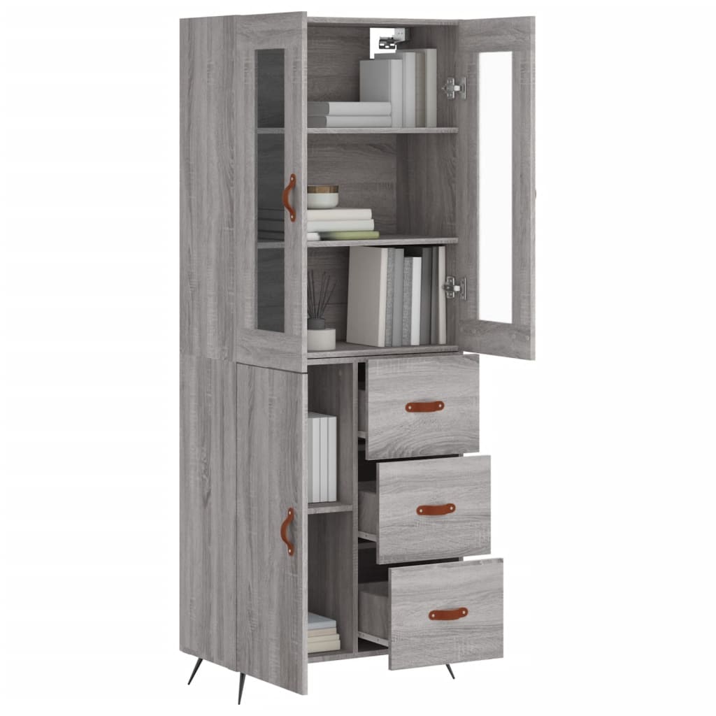 Ντουλάπι Γκρι Sonoma 69,5 x 34 x 180 εκ. Επεξεργασμένο Ξύλο - Pakobazaar