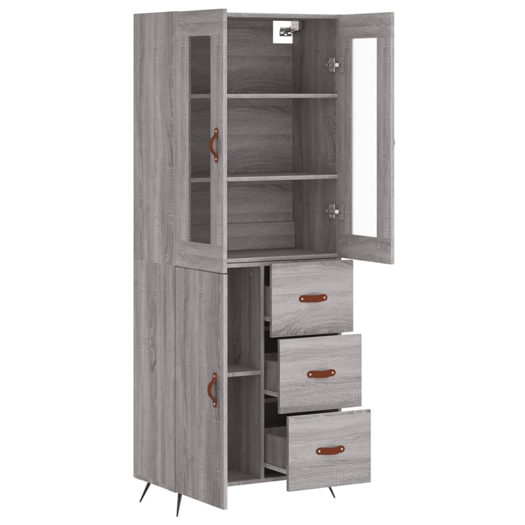Ντουλάπι Γκρι Sonoma 69,5 x 34 x 180 εκ. Επεξεργασμένο Ξύλο - Pakobazaar