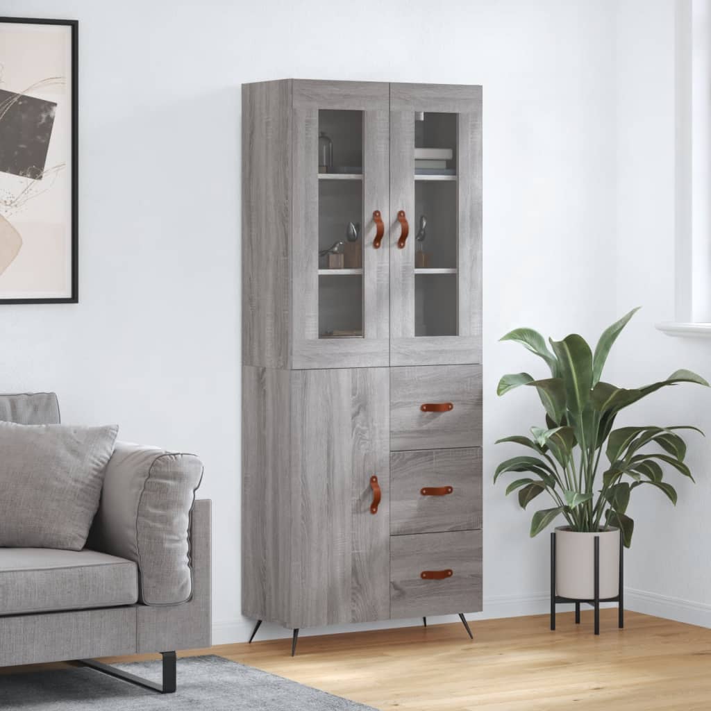 Ντουλάπι Γκρι Sonoma 69,5 x 34 x 180 εκ. Επεξεργασμένο Ξύλο - Pakobazaar