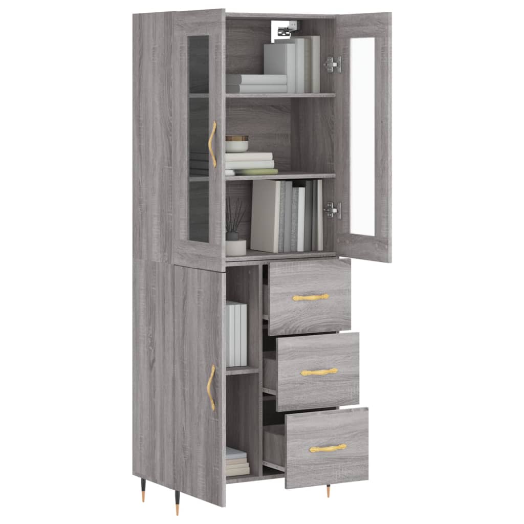 Ντουλάπι Γκρι Sonoma 69,5 x 34 x 180 εκ. Επεξεργασμένο Ξύλο