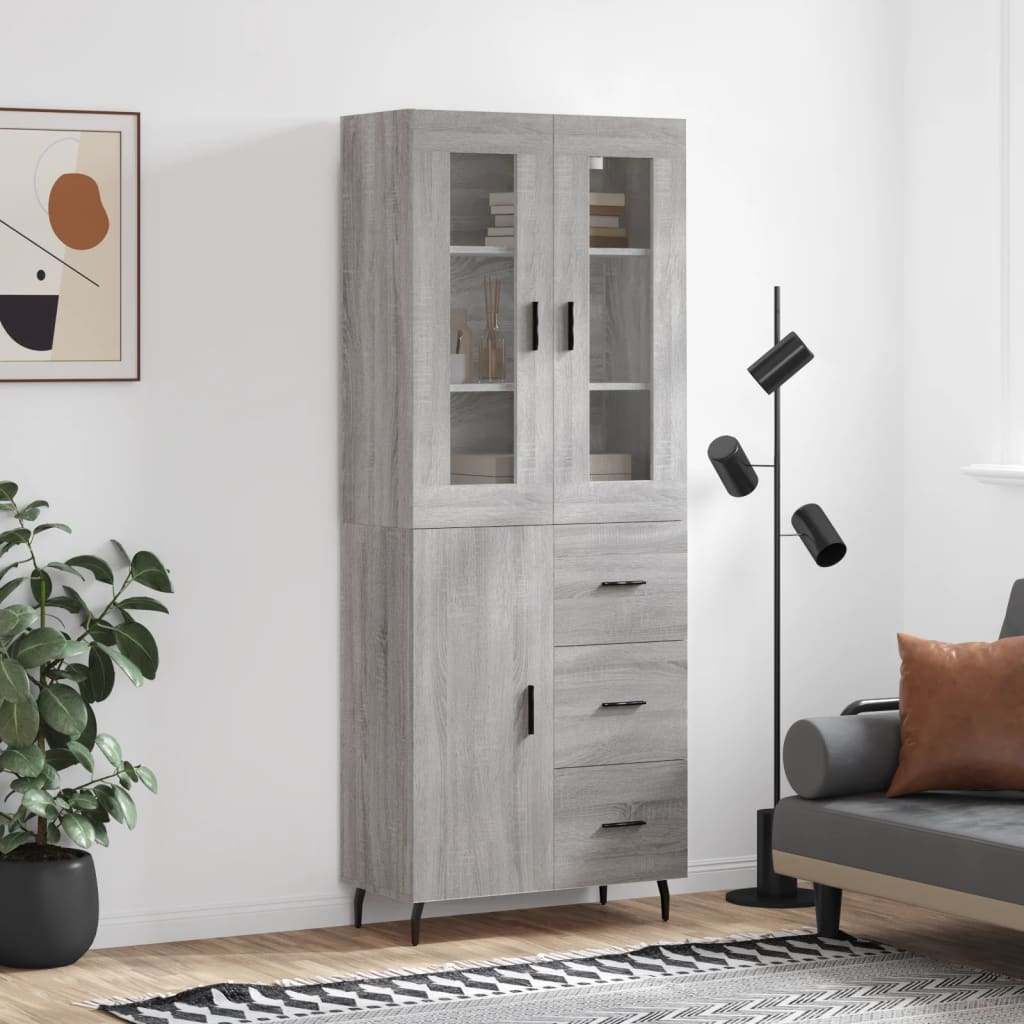 Ντουλάπι Γκρι Sonoma 69,5 x 34 x 180 εκ. Επεξεργασμένο Ξύλο - Pakobazaar