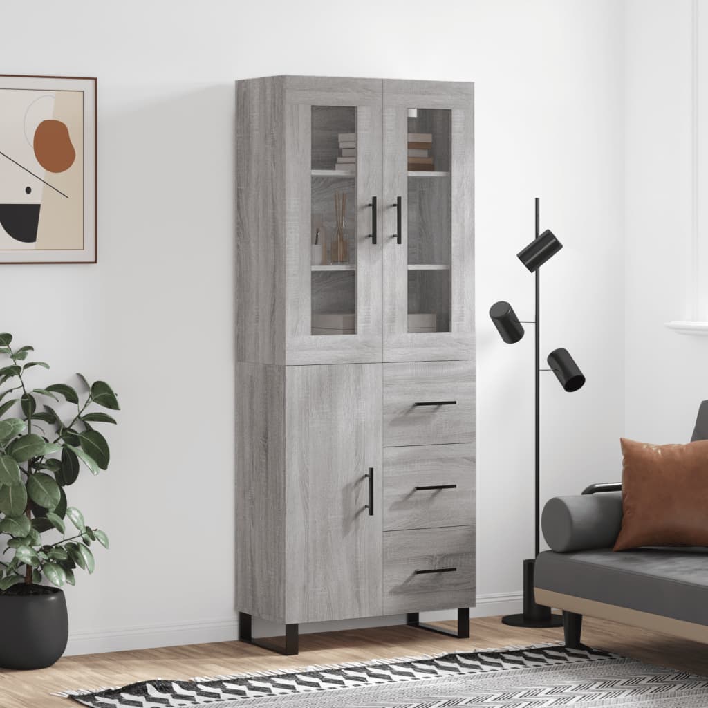 Ντουλάπι Γκρι Sonoma 69,5 x 34 x 180 εκ. Επεξεργασμένο Ξύλο - Pakobazaar