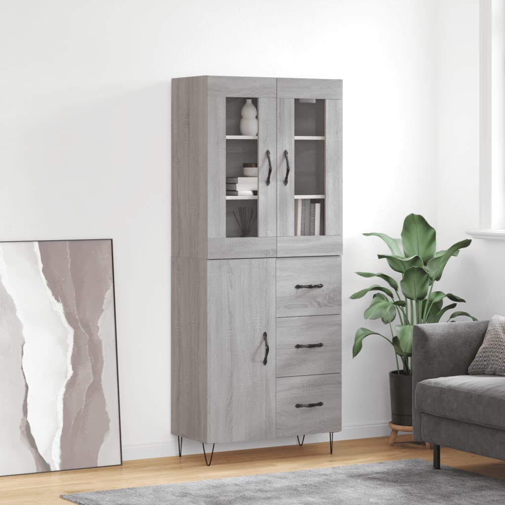 Ντουλάπι Γκρι Sonoma 69,5 x 34 x 180 εκ. Επεξεργασμένο Ξύλο - Pakobazaar