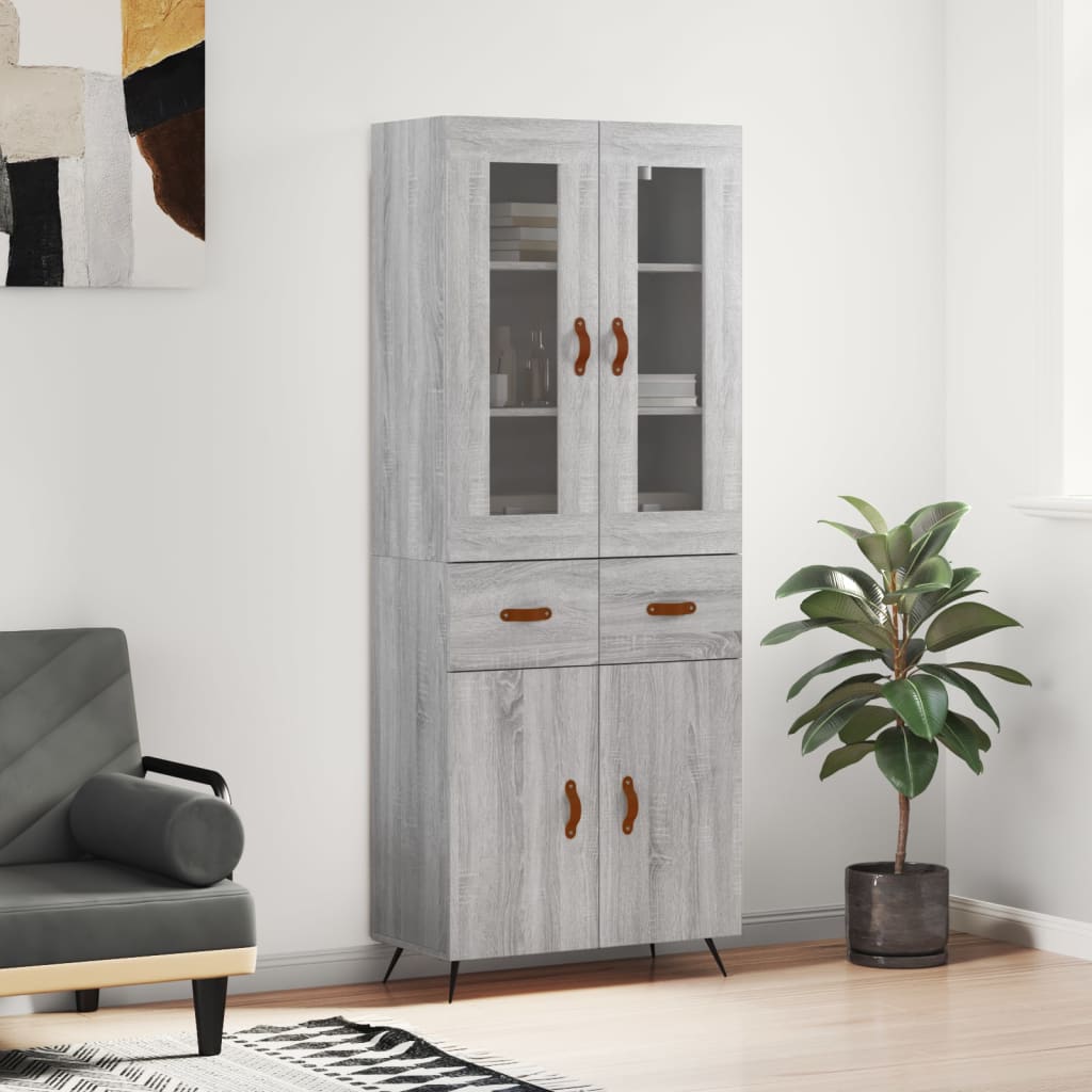Ντουλάπι Γκρι Sonoma 69,5 x 34 x 180 εκ. Επεξεργασμένο Ξύλο
