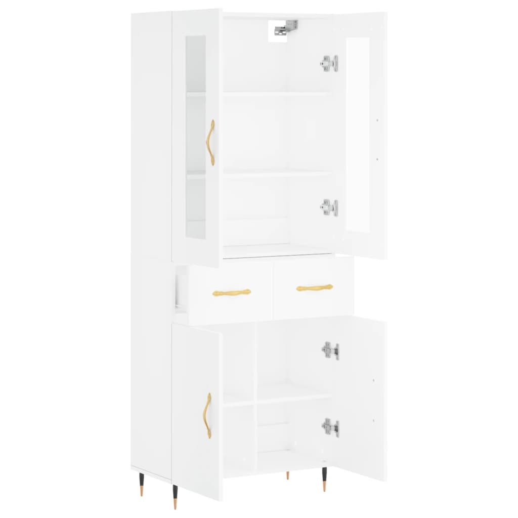 Ντουλάπι Λευκό 69,5x34x180 εκ. από Επεξεργασμένο Ξύλο
