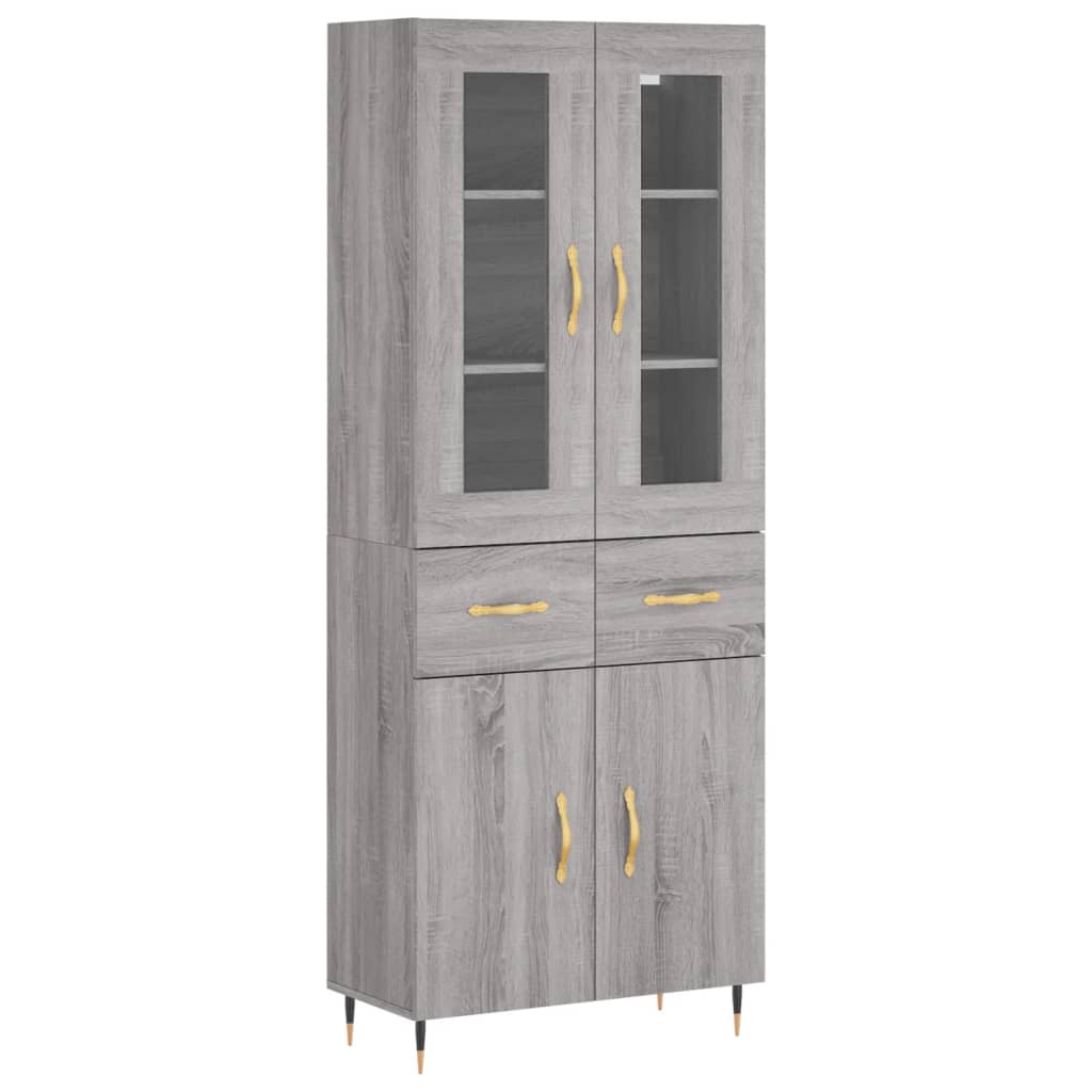 Ντουλάπι Γκρι Sonoma 69,5 x 34 x 180 εκ. Επεξεργασμένο Ξύλο - Pakobazaar