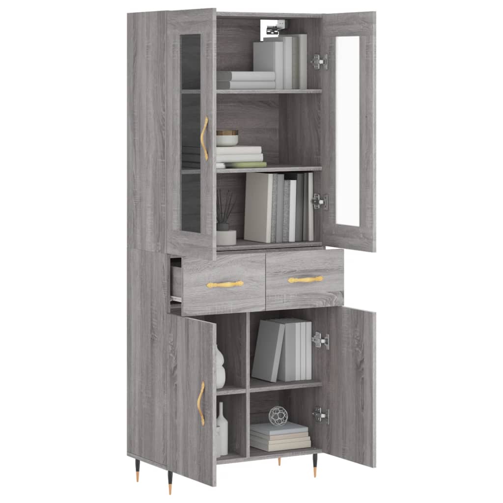 Ντουλάπι Γκρι Sonoma 69,5 x 34 x 180 εκ. Επεξεργασμένο Ξύλο - Pakobazaar