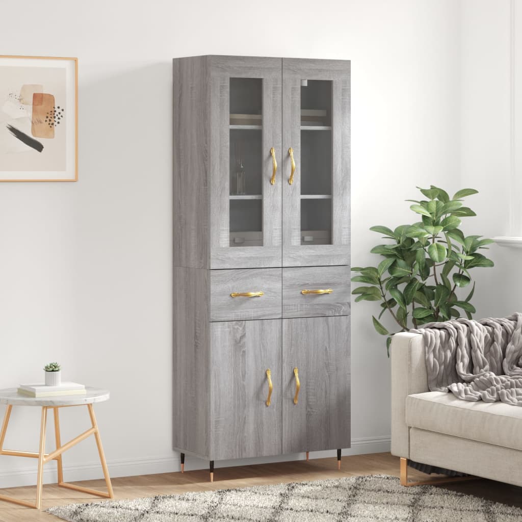 Ντουλάπι Γκρι Sonoma 69,5 x 34 x 180 εκ. Επεξεργασμένο Ξύλο - Pakobazaar