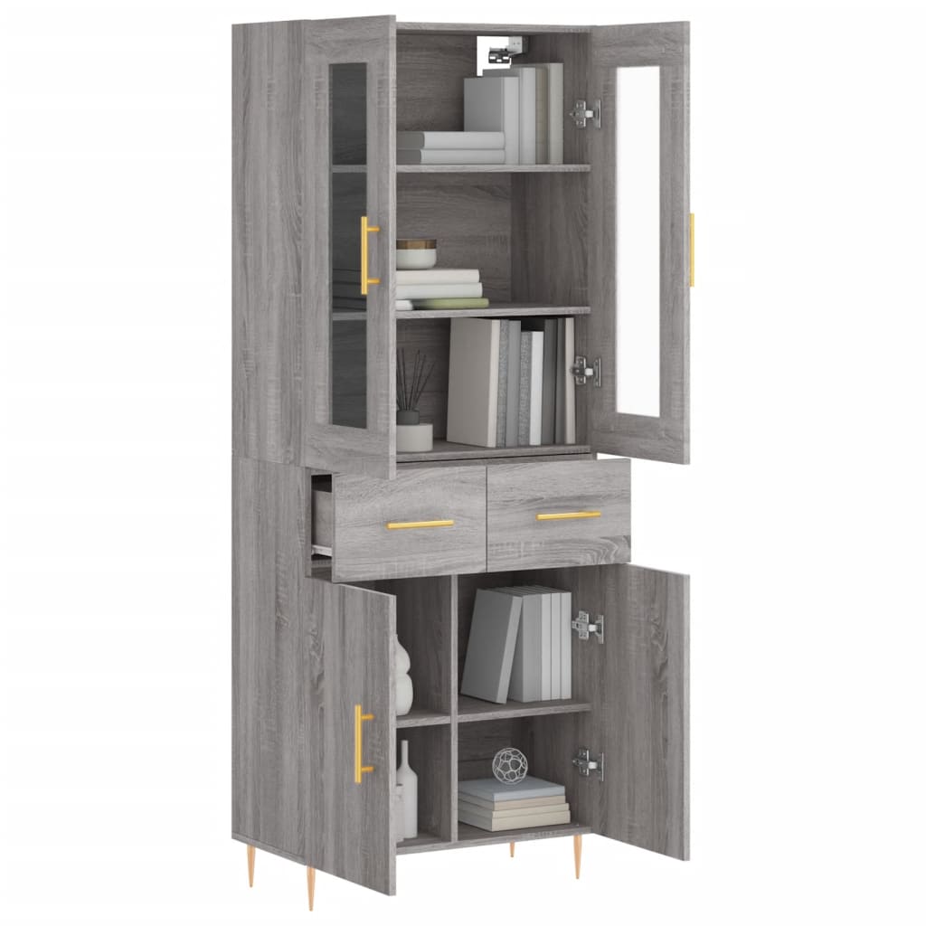 Ντουλάπι Γκρι Sonoma 69,5 x 34 x 180 εκ. Επεξεργασμένο Ξύλο