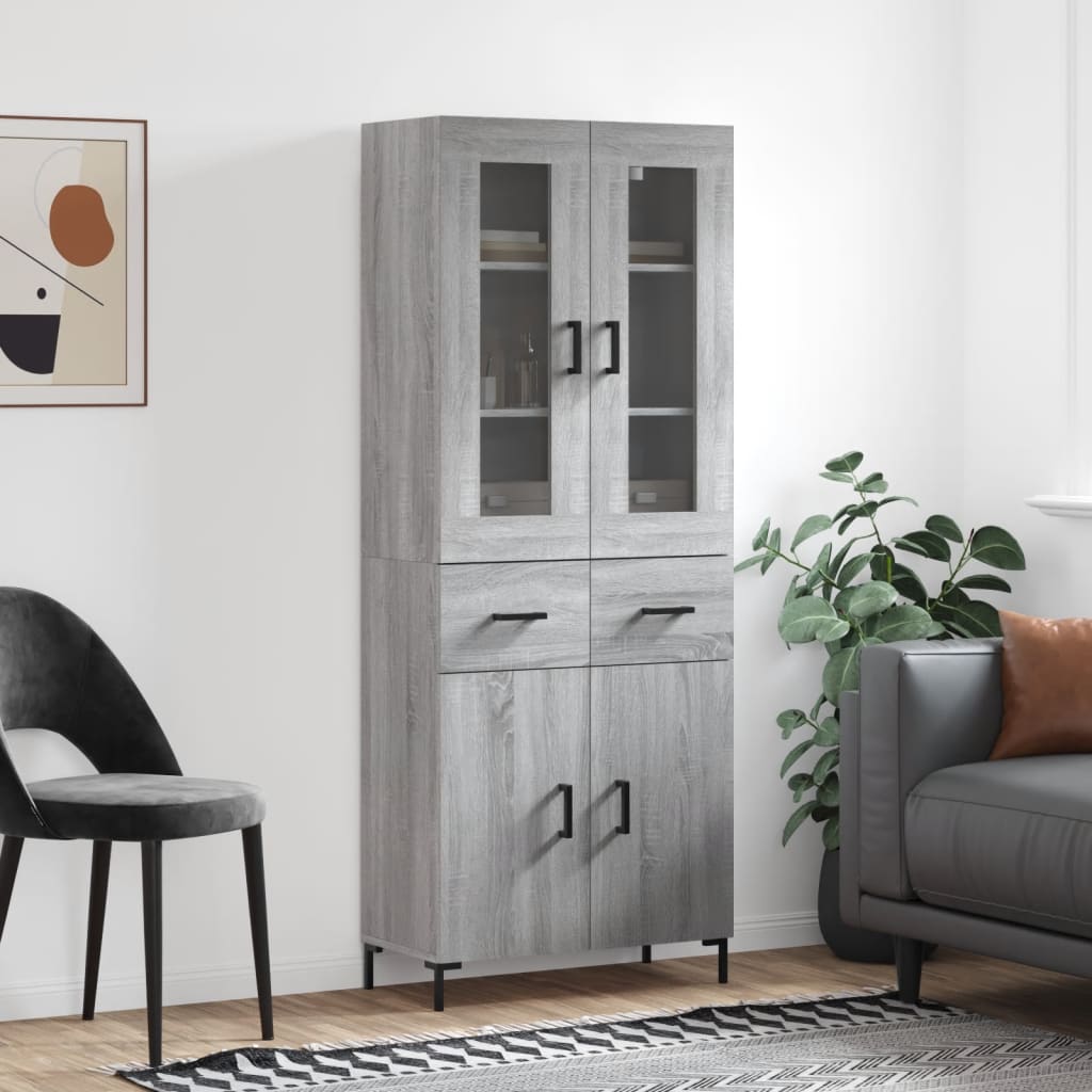 Ντουλάπι Γκρι Sonoma 69,5 x 34 x 180 εκ. Επεξεργασμένο Ξύλο