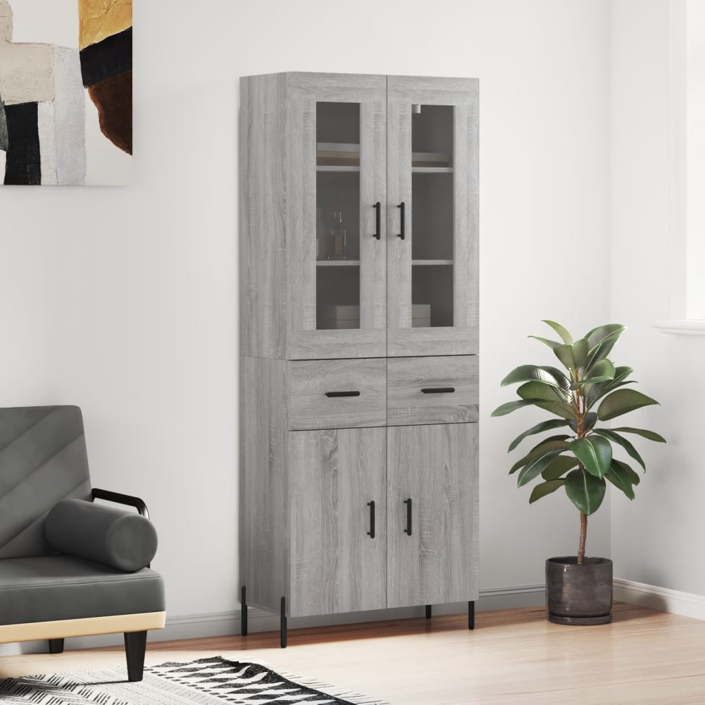 Ντουλάπι Γκρι Sonoma 69,5 x 34 x 180 εκ. Επεξεργασμένο Ξύλο
