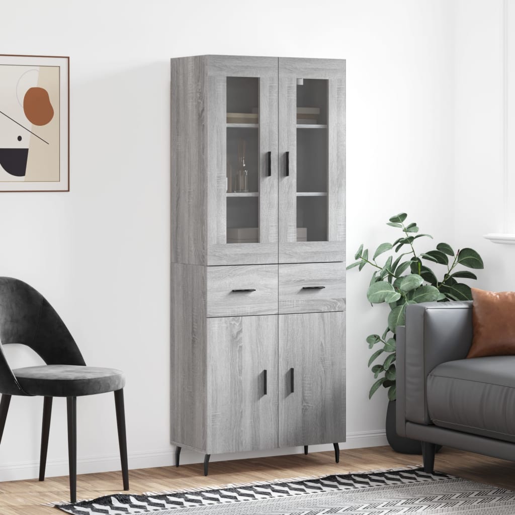 Ντουλάπι Γκρι Sonoma 69,5 x 34 x 180 εκ. Επεξεργασμένο Ξύλο