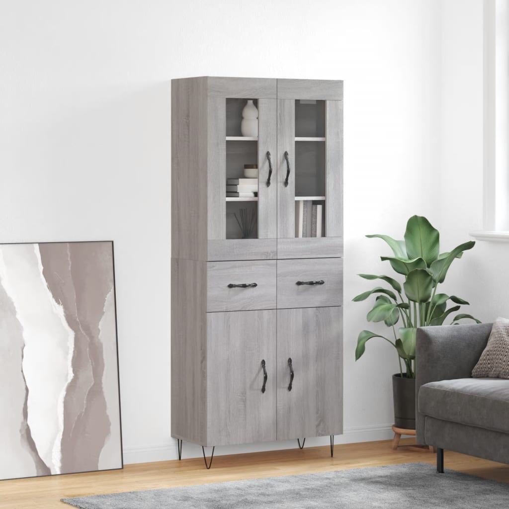 Ντουλάπι Γκρι Sonoma 69,5 x 34 x 180 εκ. Επεξεργασμένο Ξύλο