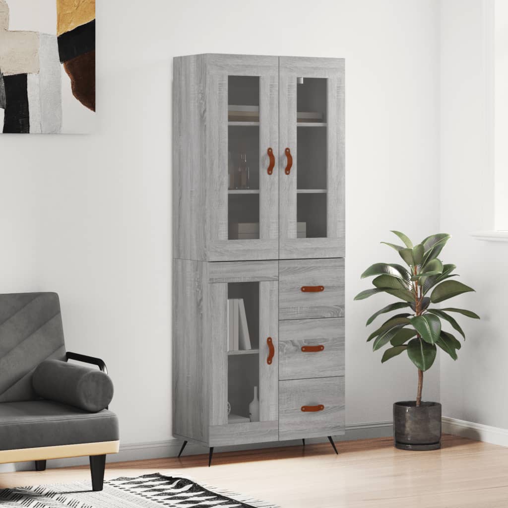 Ντουλάπι Γκρι Sonoma 69,5 x 34 x 180 εκ. Επεξεργασμένο Ξύλο