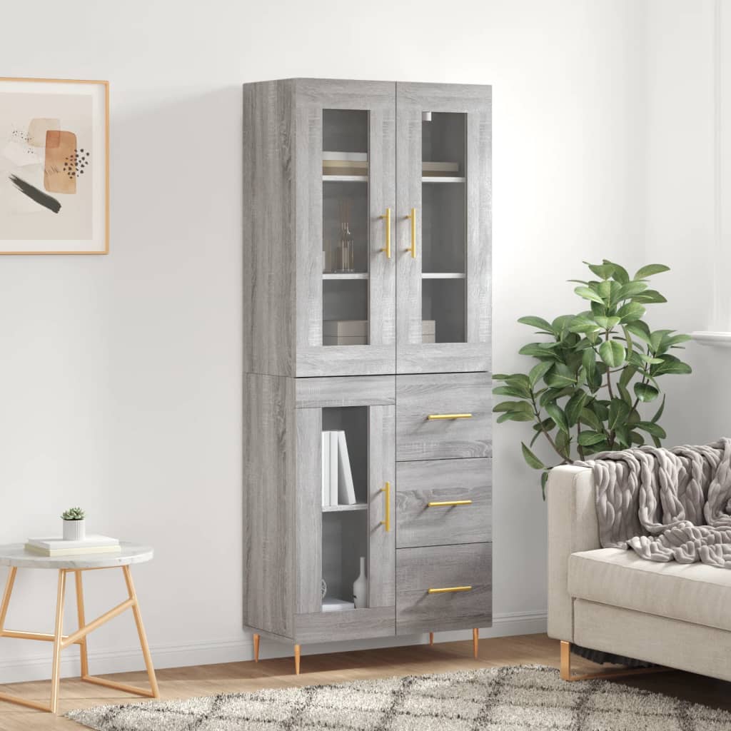 Ντουλάπι Γκρι Sonoma 69,5 x 34 x 180 εκ. Επεξεργασμένο Ξύλο