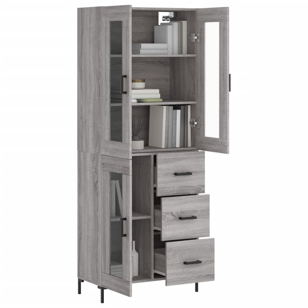 Ντουλάπι Γκρι Sonoma 69,5 x 34 x 180 εκ. Επεξεργασμένο Ξύλο - Pakobazaar