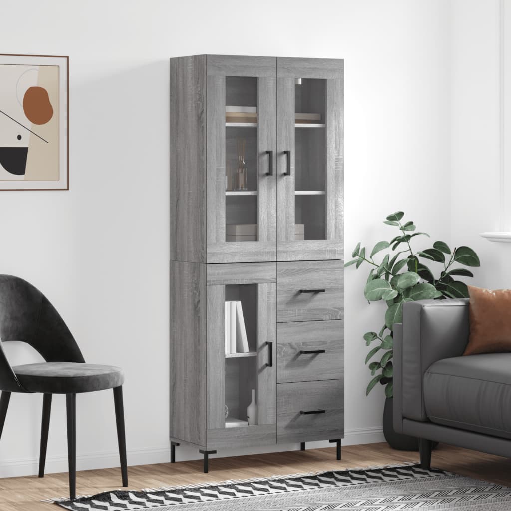 Ντουλάπι Γκρι Sonoma 69,5 x 34 x 180 εκ. Επεξεργασμένο Ξύλο - Pakobazaar