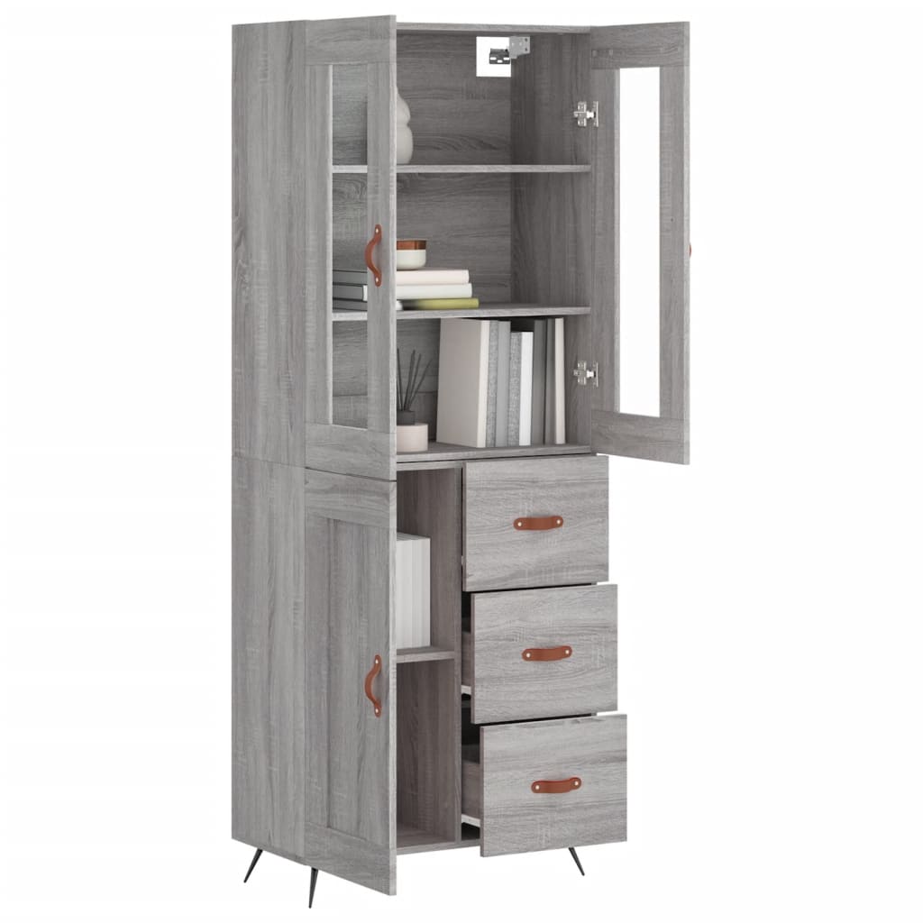 Ντουλάπι Γκρι Sonoma 69,5 x 34 x 180 εκ. Επεξεργασμένο Ξύλο