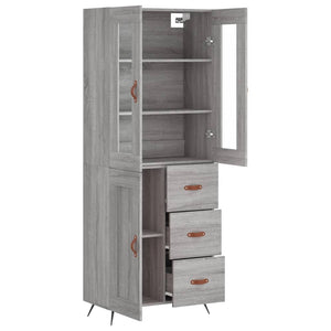 Ντουλάπι Γκρι Sonoma 69,5 x 34 x 180 εκ. Επεξεργασμένο Ξύλο