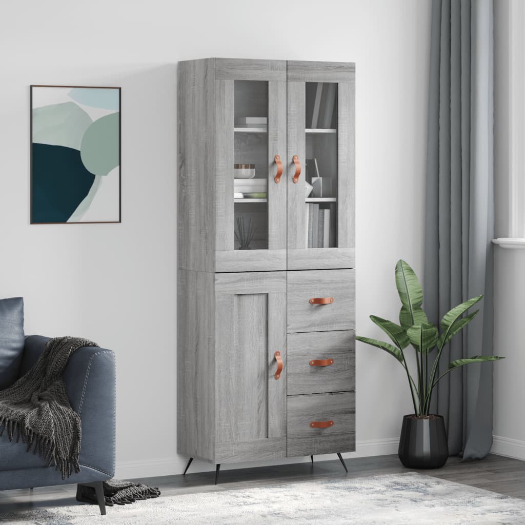 Ντουλάπι Γκρι Sonoma 69,5 x 34 x 180 εκ. Επεξεργασμένο Ξύλο