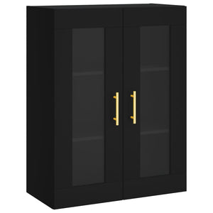 Ντουλάπι Μαύρο 69,5x34x180 εκ. από Επεξεργασμένο Ξύλο - Pakobazaar