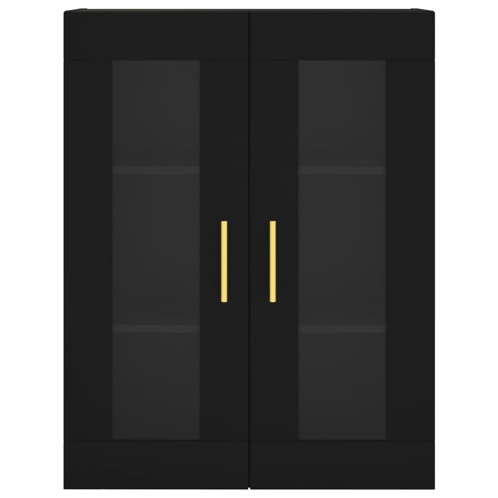 Ντουλάπι Μαύρο 69,5x34x180 εκ. από Επεξεργασμένο Ξύλο - Pakobazaar
