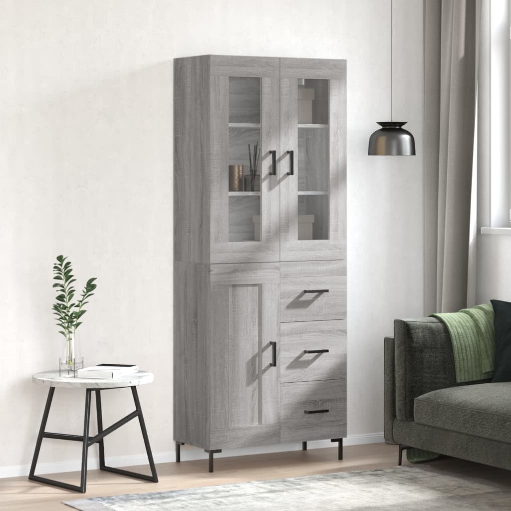 Ντουλάπι Γκρι Sonoma 69,5 x 34 x 180 εκ. Επεξεργασμένο Ξύλο