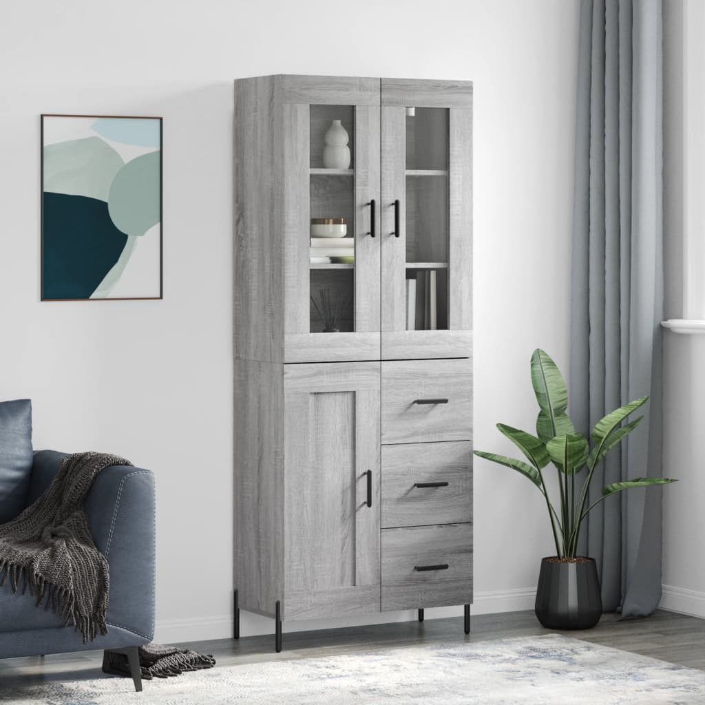 Ντουλάπι Γκρι Sonoma 69,5 x 34 x 180 εκ. Επεξεργασμένο Ξύλο - Pakobazaar