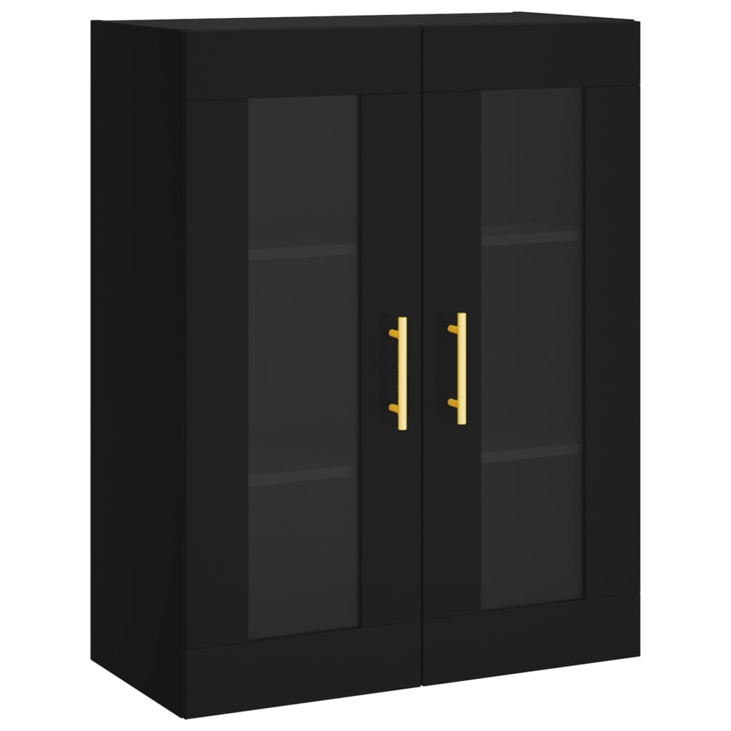Ντουλάπι Μαύρο 69,5x34x180 εκ. από Επεξεργασμένο Ξύλο