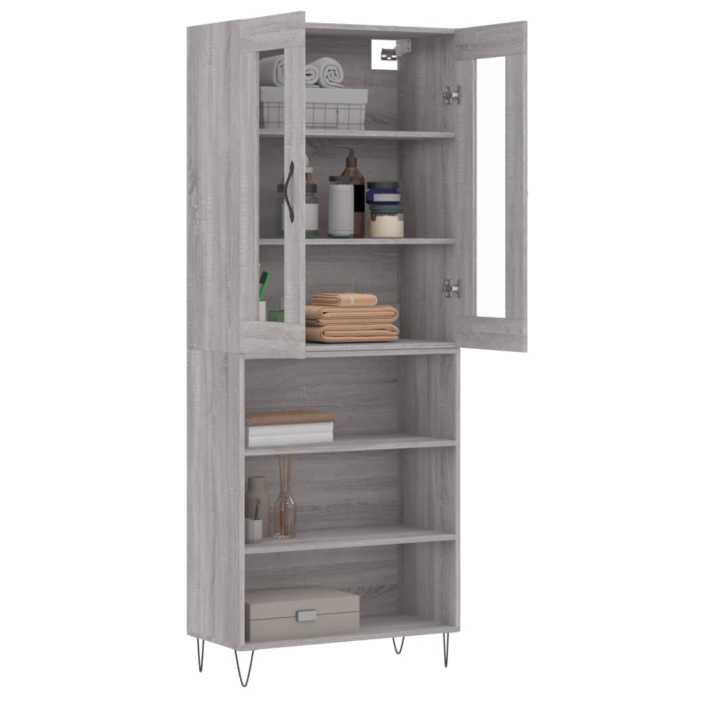 Ντουλάπι Γκρι Sonoma 69,5 x 34 x 180 εκ. Επεξεργασμένο Ξύλο