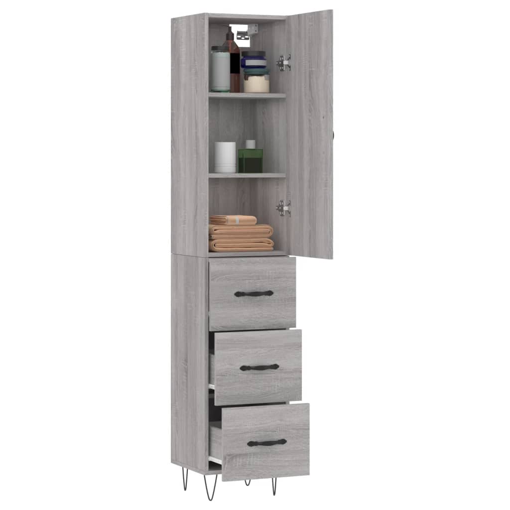 Μπουφές Sonoma Γκρι 34,5 x 34 x 180 εκ. από Επεξεργασμένο Ξύλο