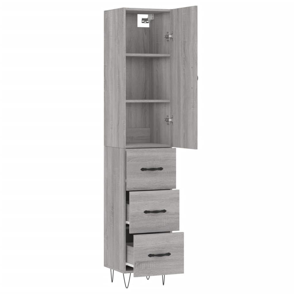Μπουφές Sonoma Γκρι 34,5 x 34 x 180 εκ. από Επεξεργασμένο Ξύλο