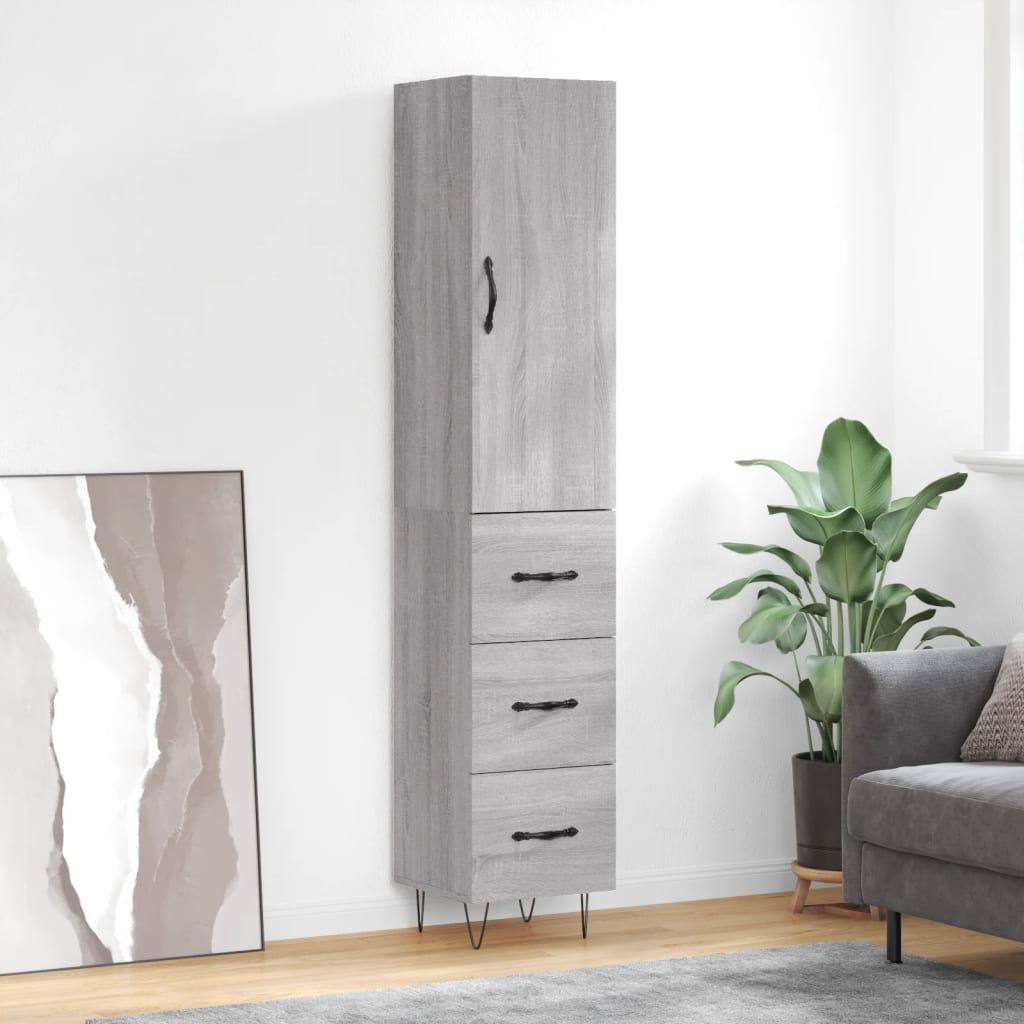 Μπουφές Sonoma Γκρι 34,5 x 34 x 180 εκ. από Επεξεργασμένο Ξύλο