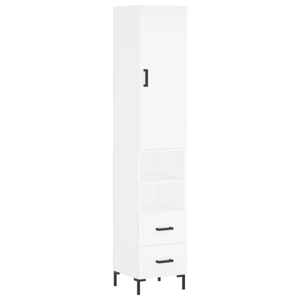 Ντουλάπι Λευκό 34,5 x 34 x 180 εκ. από Επεξεργασμένο Ξύλο