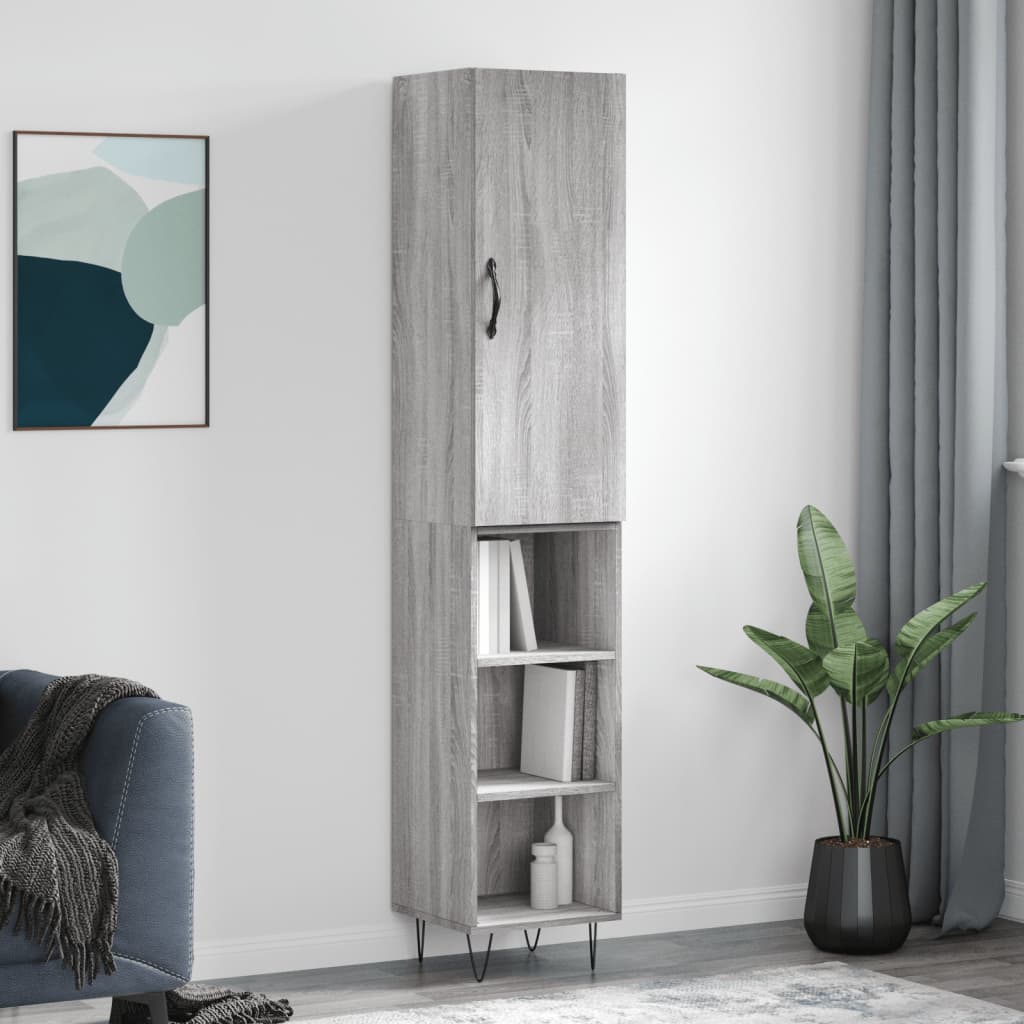 Μπουφές Sonoma Γκρι 34,5 x 34 x 180 εκ. από Επεξεργασμένο Ξύλο